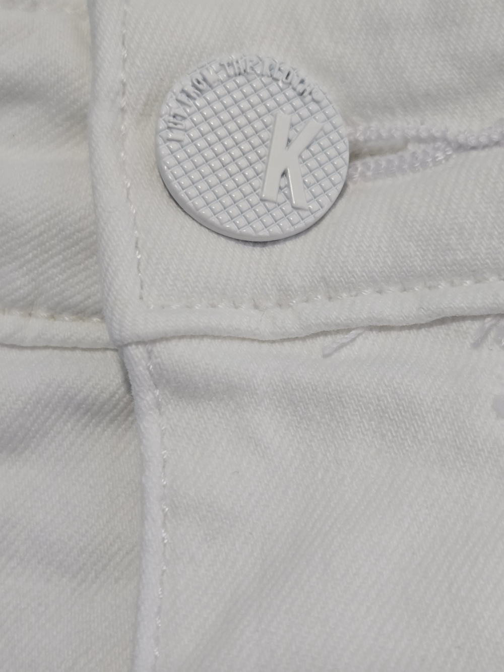 KUT from the Kloth Reese Fab Ab Ankle Straight Leg White Jeans Raw Hem Size 14 - Picture 2 of 11